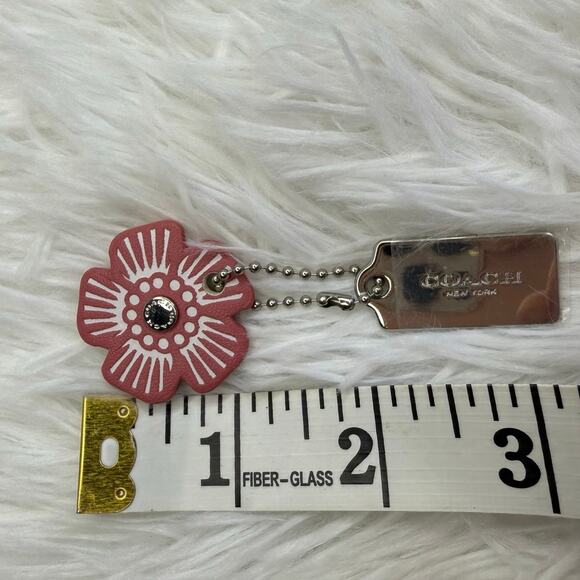 COACH Pink Silver Flower Floral Bag Charm Hang Tag - Picture 4 of 4